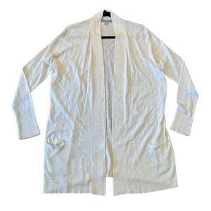 Jana ribbed oatmeal long open cardigan size m